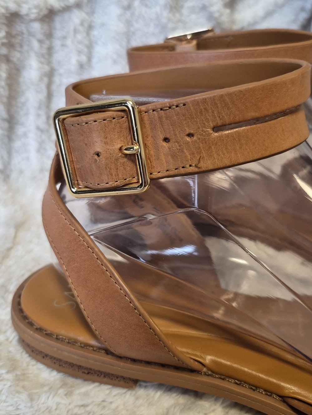 Franco Sarto Greene Leather Sandals Tan Ankle Strap Gladiator Women's Size 9.5 - Picture 4 of 14